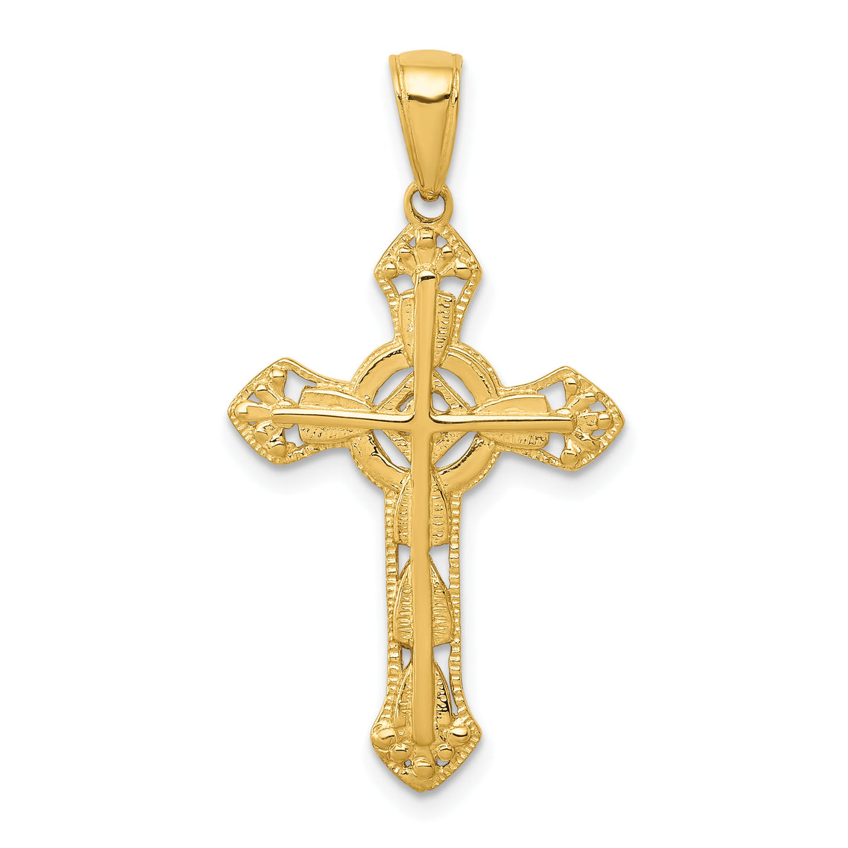 14K Fancy Cross Pendant-C4244