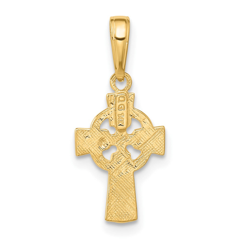 14K Celtic Cross w/Eternity Circle Pendant-C4249