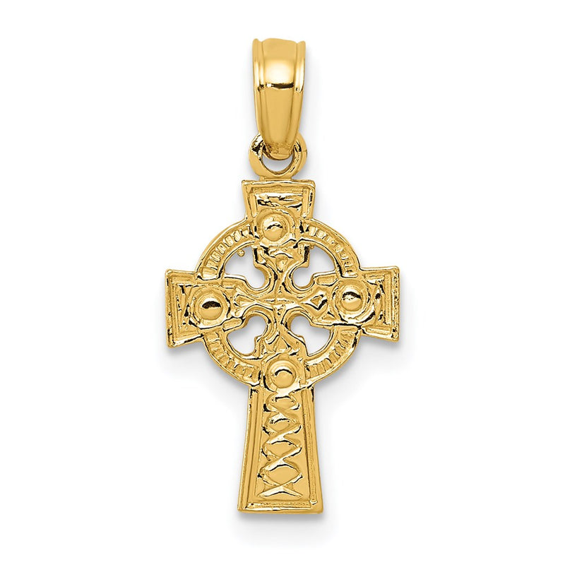 14K Celtic Cross w/Eternity Circle Pendant-C4249