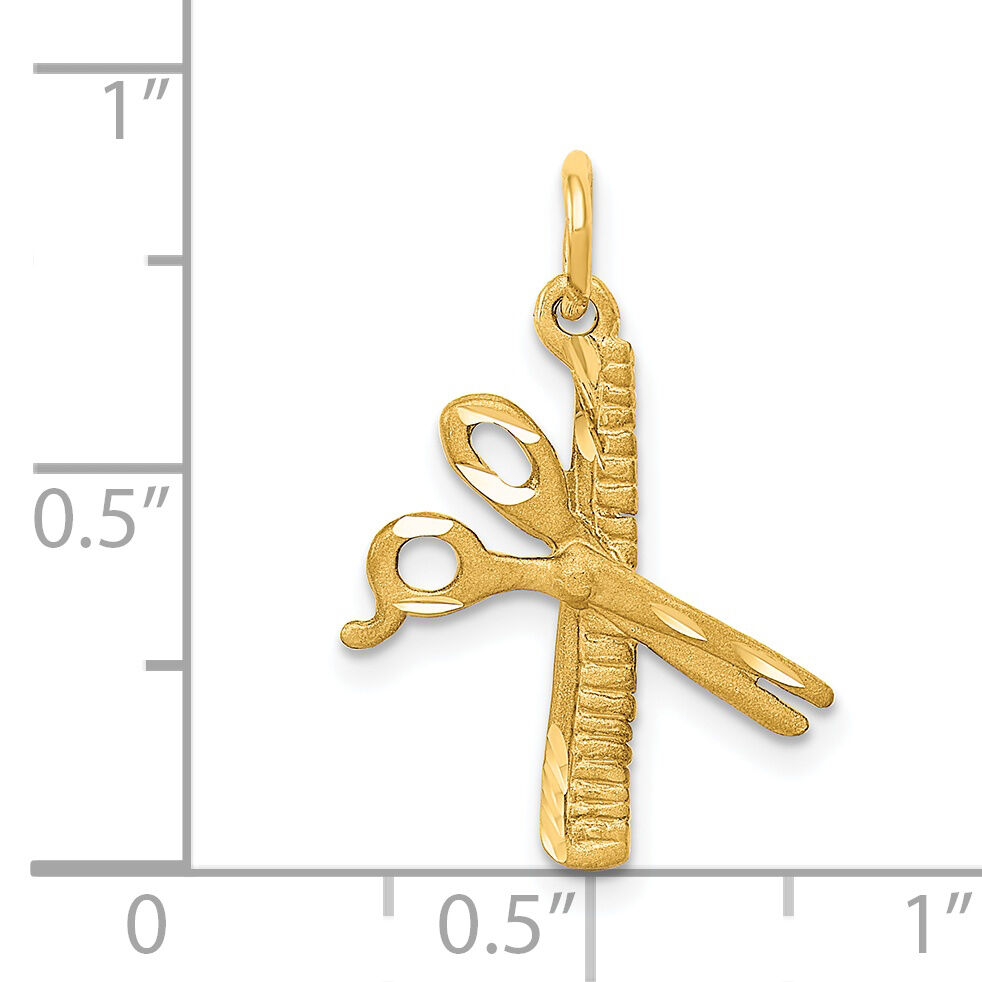 14k Comb and Scissors Charm-C425