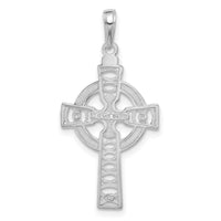 14K White Gold Celtic Cross w/Eternity Circle Pendant-C4250W