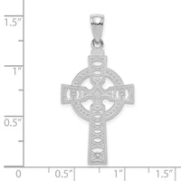 14K White Gold Celtic Cross w/Eternity Circle Pendant-C4250W