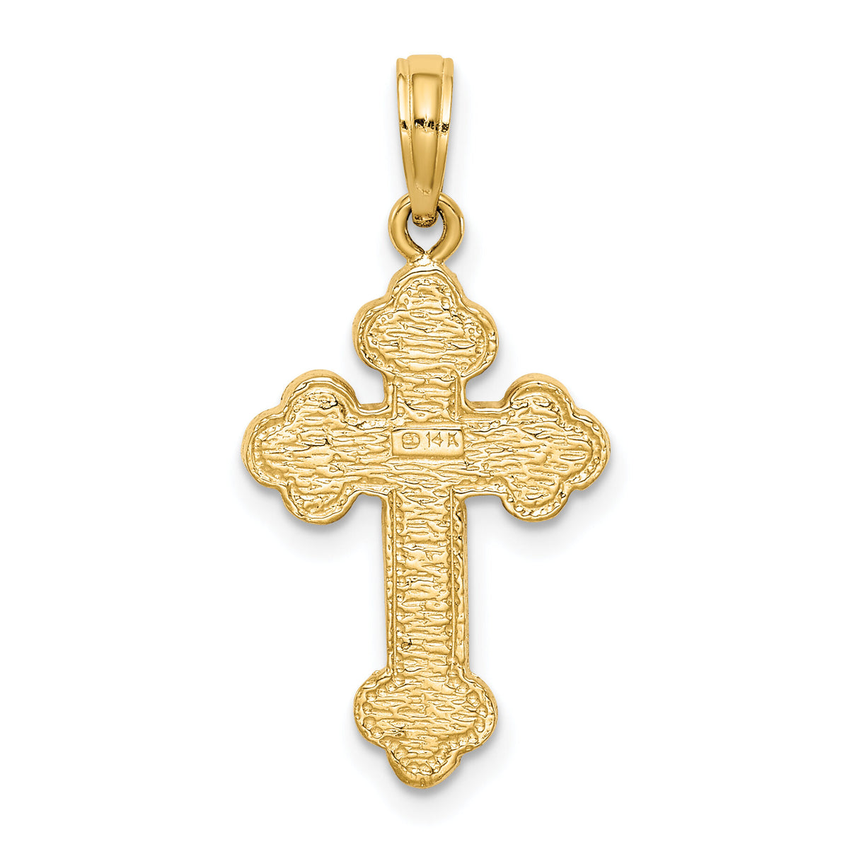 14K Budded Cross Pendant-C4277