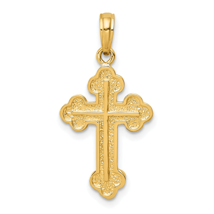 14K Budded Cross Pendant-C4277