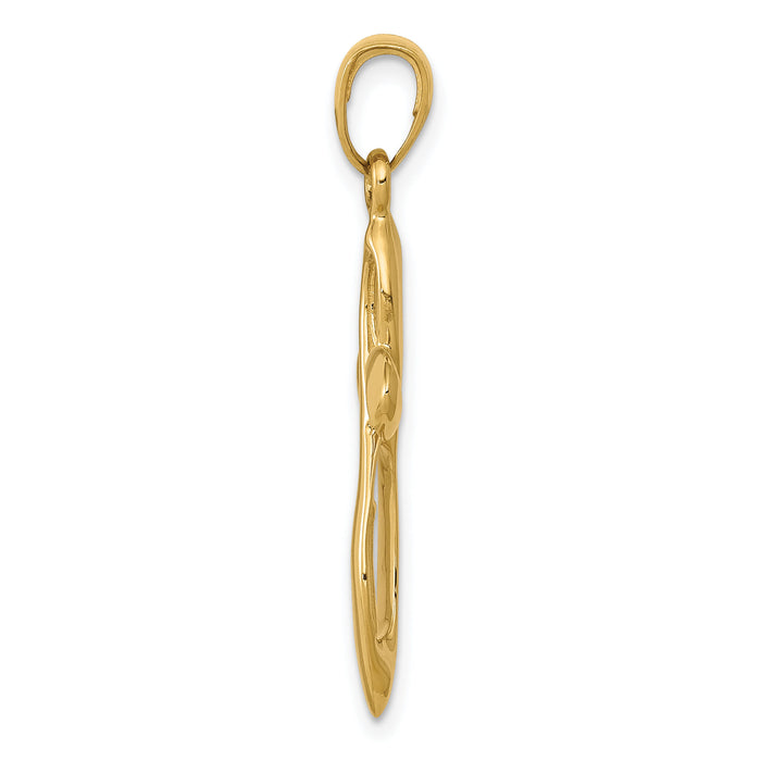 14K Polished w/Satin Figure 8 Cross Pendant-C4291