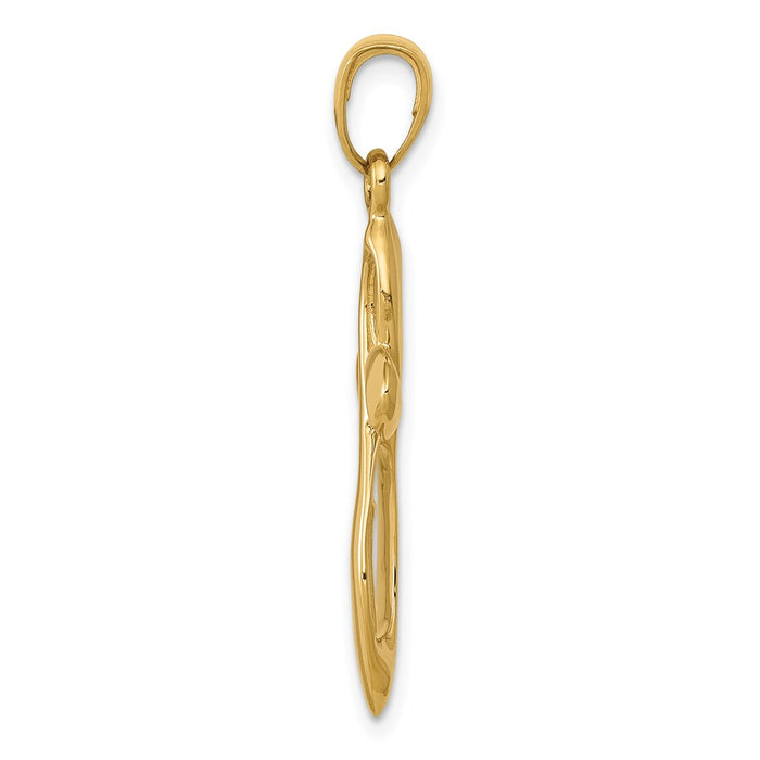 14K Polished w/Satin Figure 8 Cross Pendant-C4291