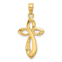 14K Polished w/Satin Figure 8 Cross Pendant-C4291