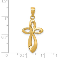 14K Polished w/Satin Figure 8 Cross Pendant-C4291