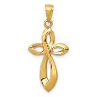 14K Polished w/Satin Figure 8 Cross Pendant-C4291
