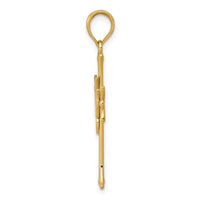 14K Dove on Cross Pendant-C4311