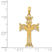14K Dove on Cross Pendant-C4311
