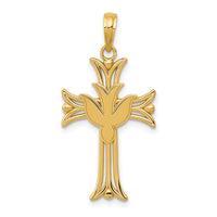 14K Dove on Cross Pendant-C4311