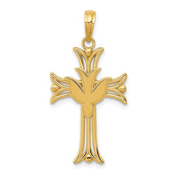 14K Dove on Cross Pendant-C4311