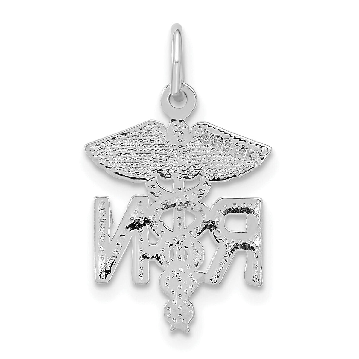 14k White Gold RN Nurse Charm-C432W
