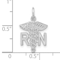 14k White Gold RN Nurse Charm-C432W