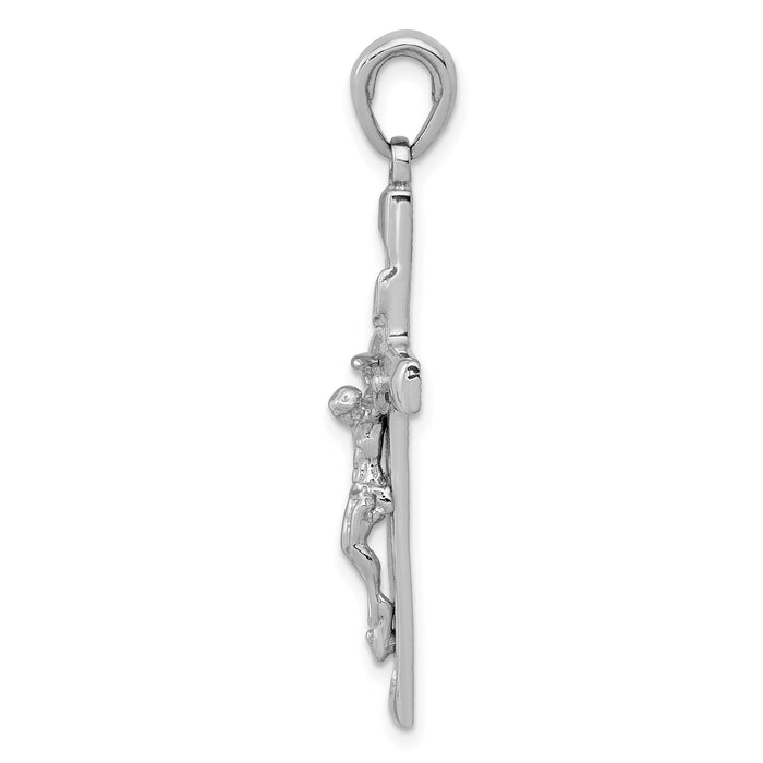 14K White Gold Crucifix Pendant-C4339W