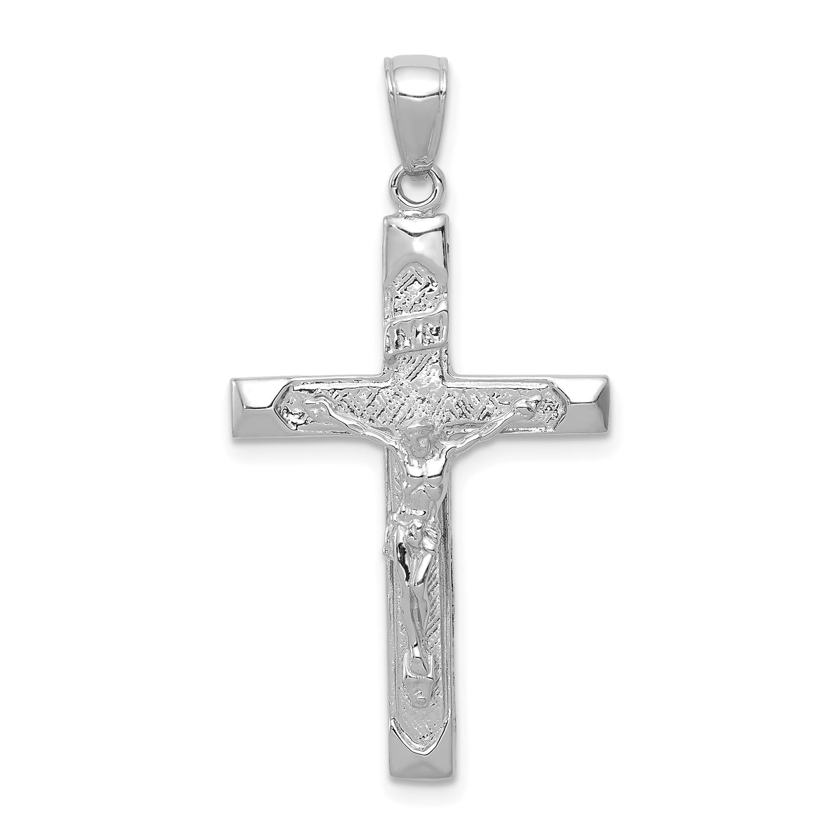 14K White Gold Crucifix Pendant-C4339W