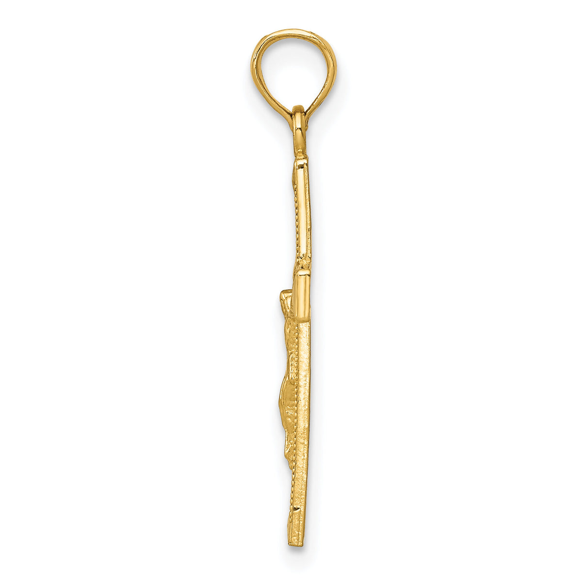 14K Beveled Tipped Crucifix Pendant-C4341
