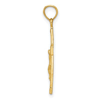 14K Beveled Tipped Crucifix Pendant-C4341