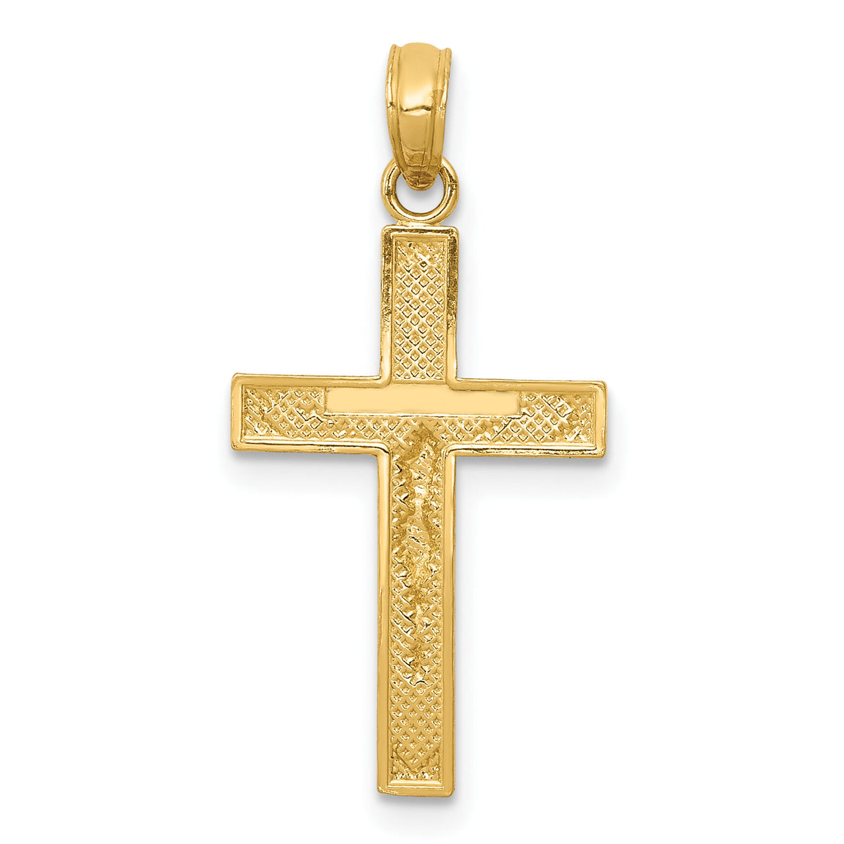14K Beveled Tipped Crucifix Pendant-C4341
