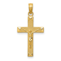 14K Beveled Tipped Crucifix Pendant-C4341