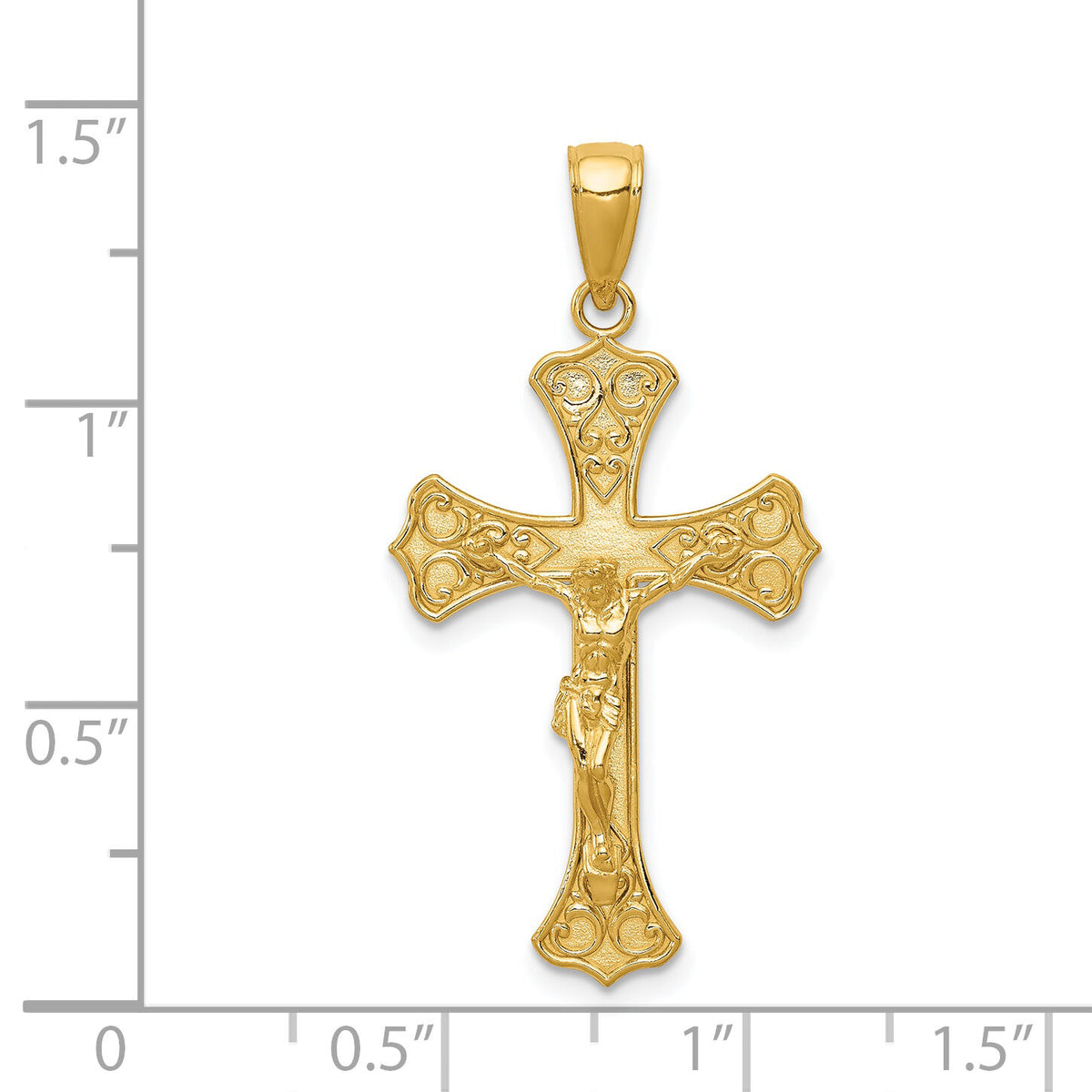 14K Crucifix Pendant-C4345
