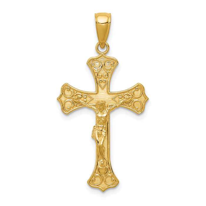 14K Crucifix Pendant-C4345