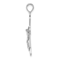 14K White Gold Crucifix Pendant-C4345W