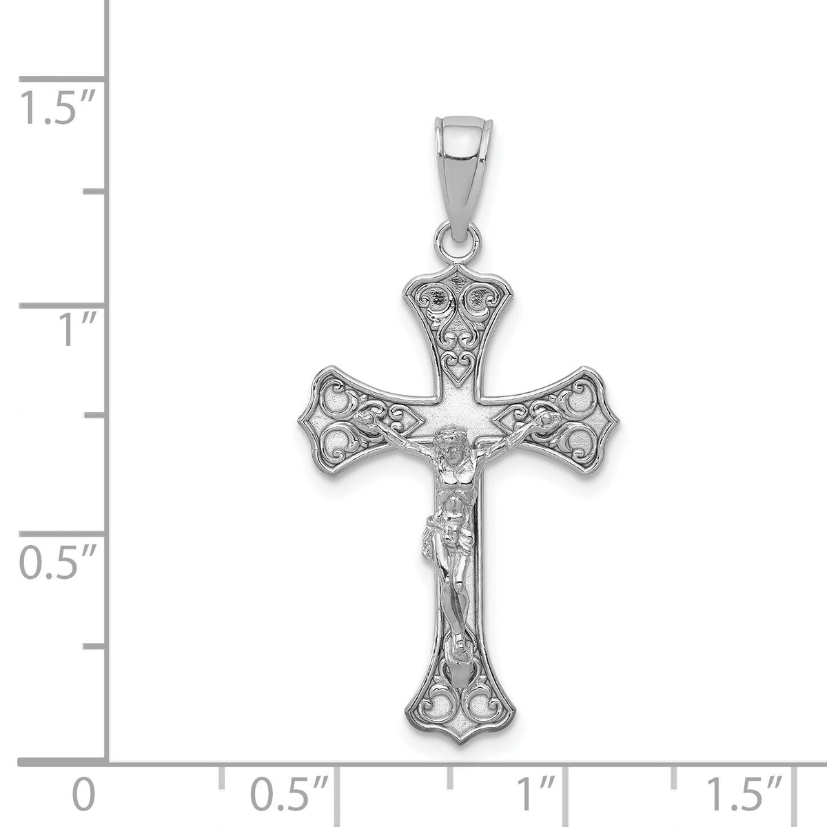 14K White Gold Crucifix Pendant-C4345W