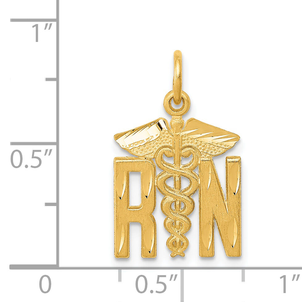 14k RN Nurse Charm-C435