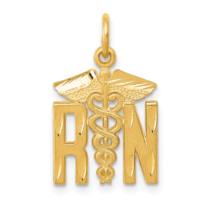 14k RN Nurse Charm-C435