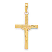 14K Diamond-cut Fancy Tipped Crucifix Pendant-C4350