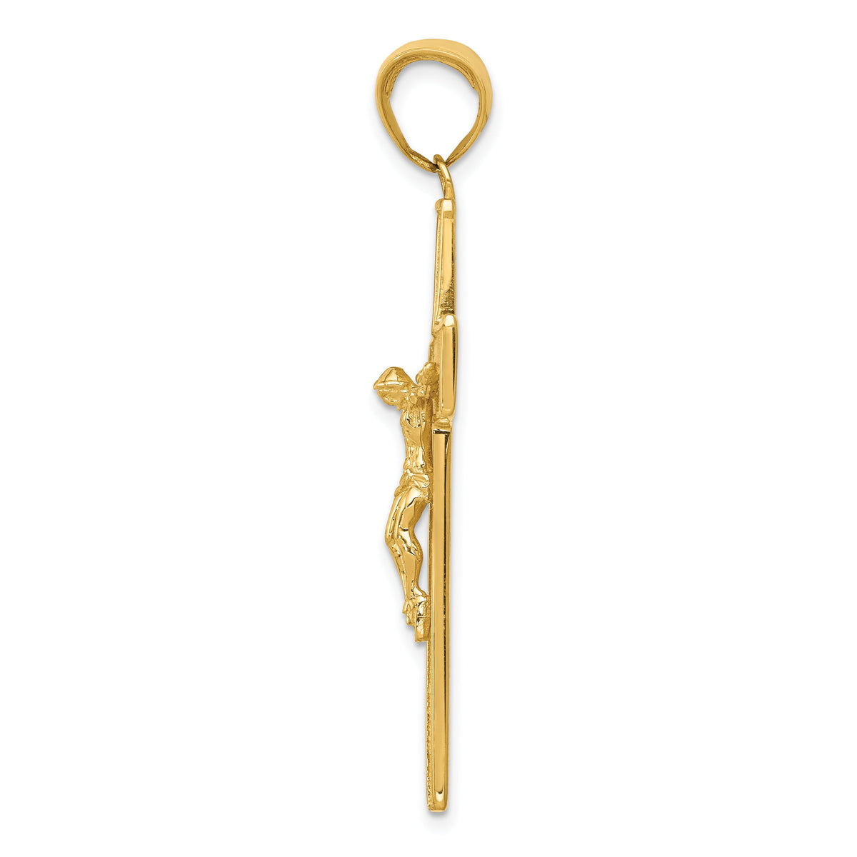 14K Textured Crucifix Latin Cross Pendant-C4353
