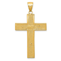 14K Textured Crucifix Latin Cross Pendant-C4353