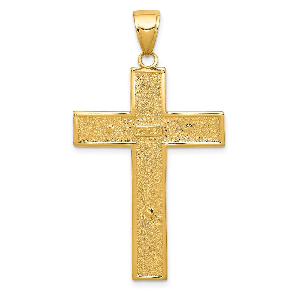 14K Textured Crucifix Latin Cross Pendant-C4353