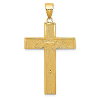 14K Textured Crucifix Latin Cross Pendant-C4353
