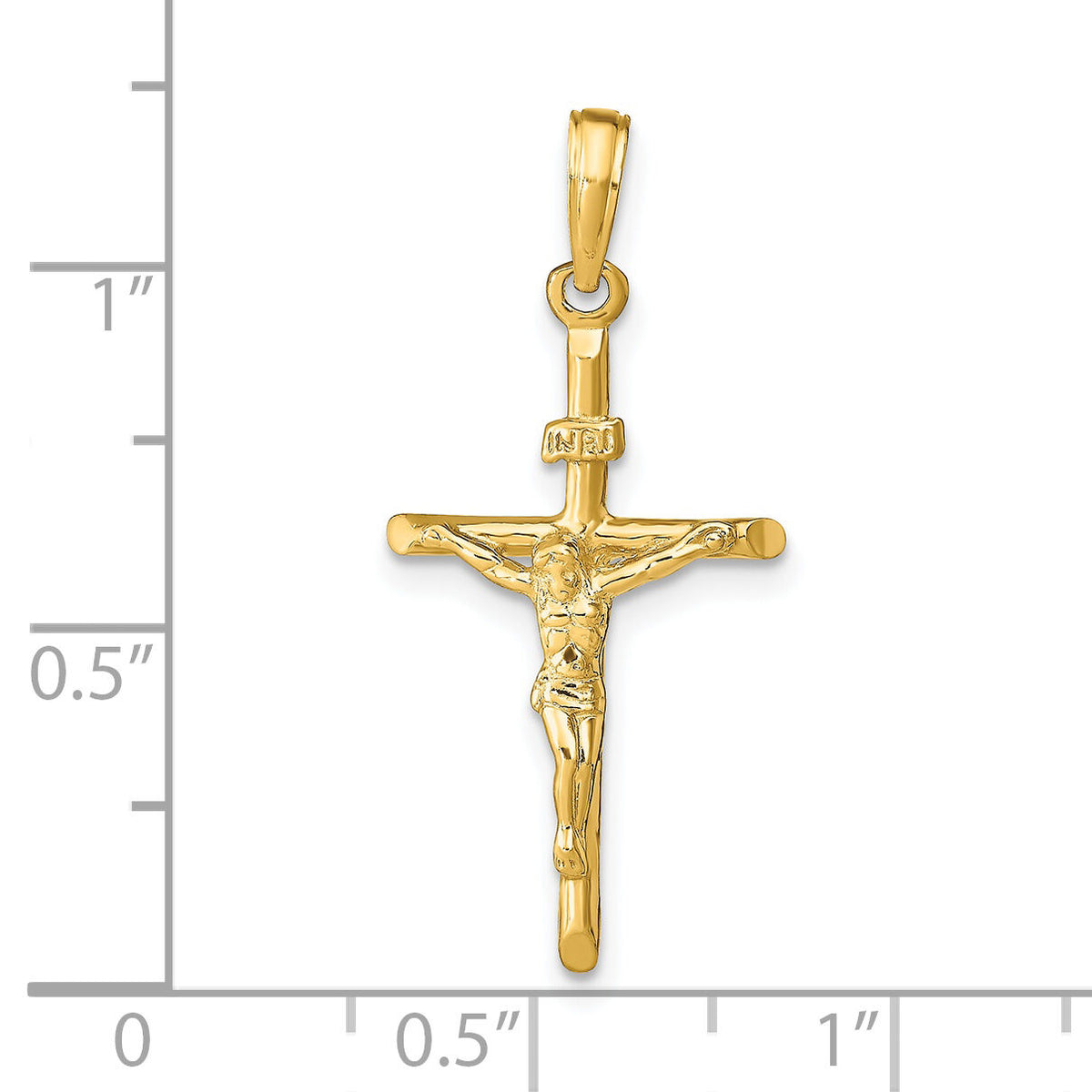 14K Stick Style Crucifix Pendant-C4355
