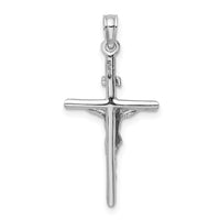 14K White Gold Stick Style Crucifix Pendant-C4355W