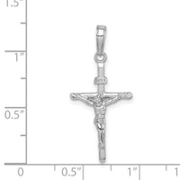 14K White Gold Stick Style Crucifix Pendant-C4355W