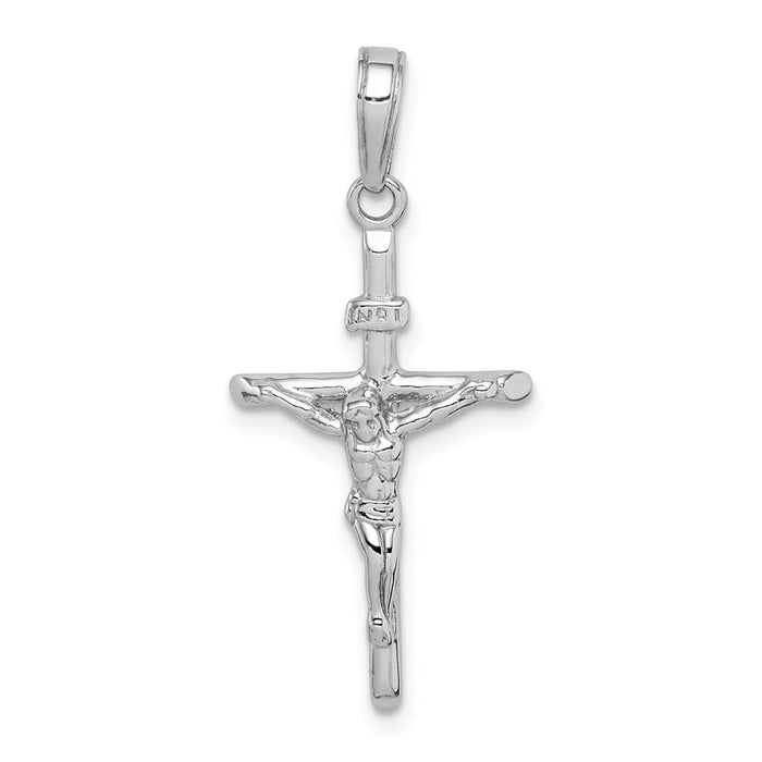 14K White Gold Stick Style Crucifix Pendant-C4355W