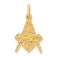 14k Polished and Textured Masonic Symbol Charm-C436