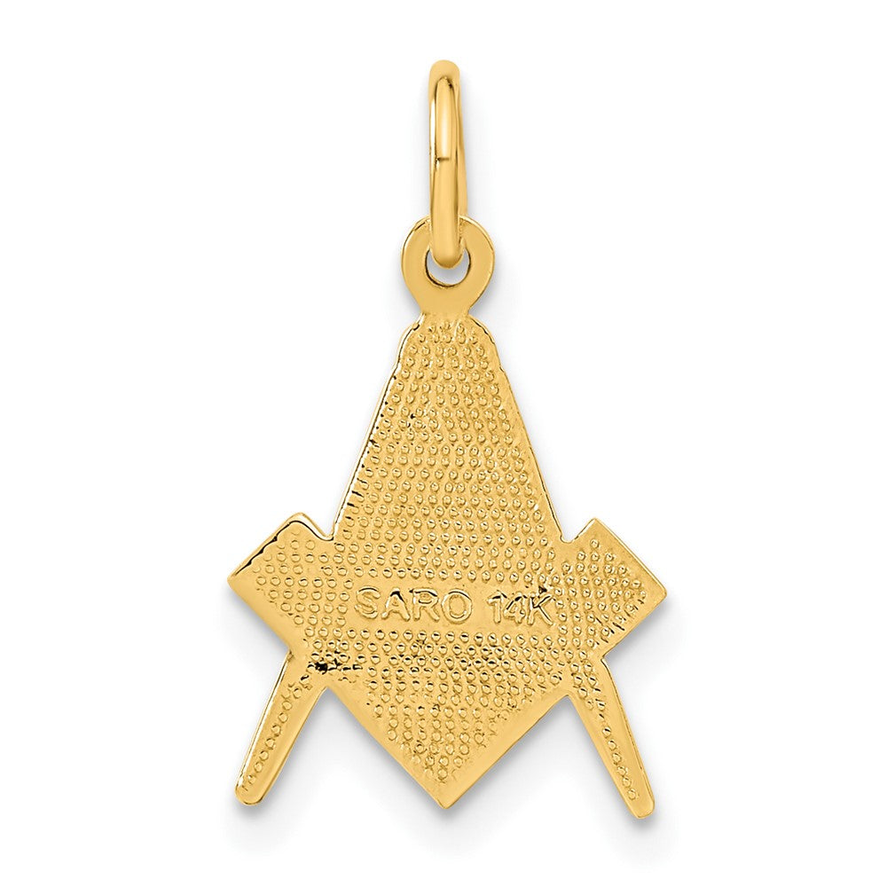 14k Polished and Textured Masonic Symbol Charm-C436