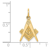 14k Polished and Textured Masonic Symbol Charm-C436
