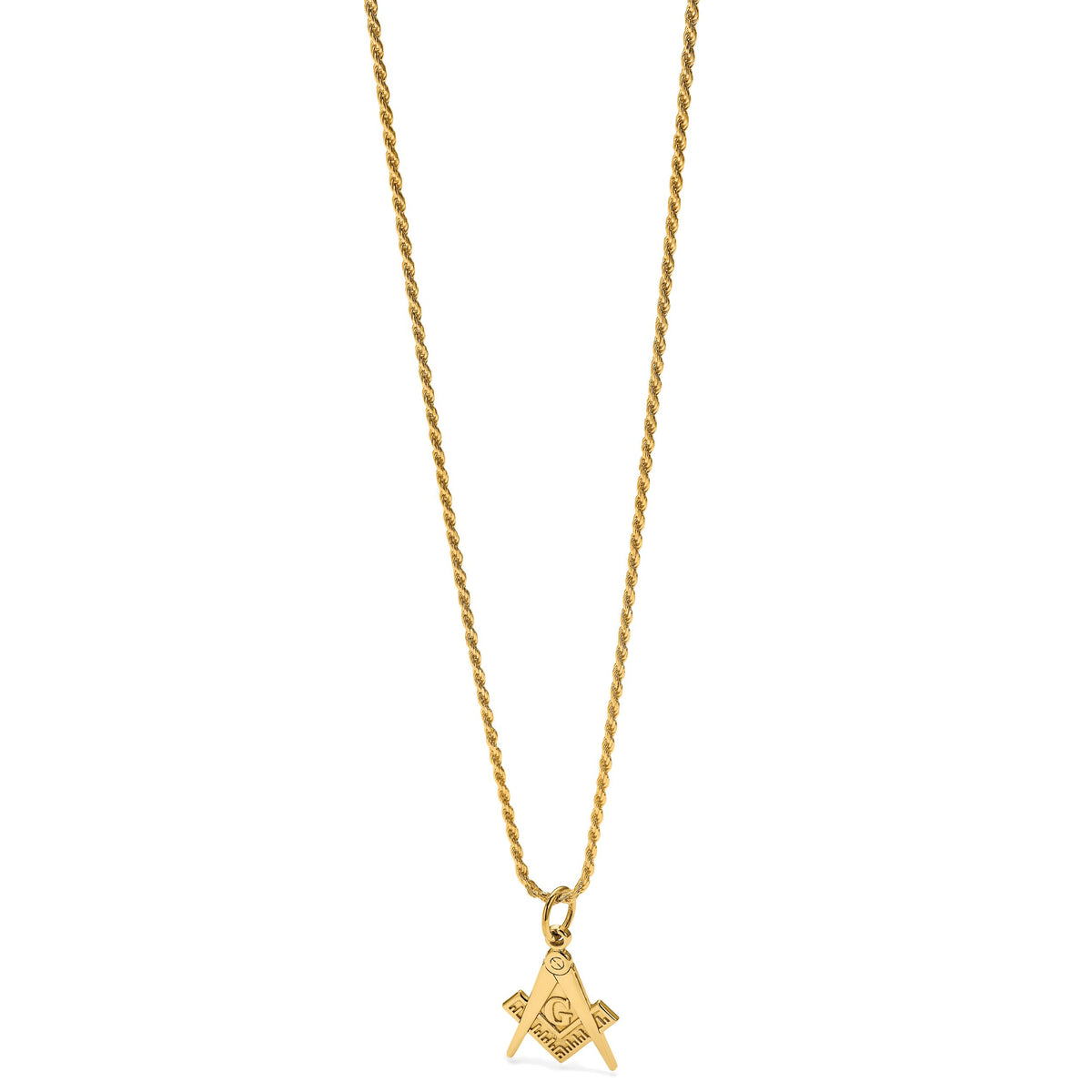 14k Polished and Textured Masonic Symbol Charm-C436