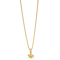 14k Polished and Textured Masonic Symbol Charm-C436