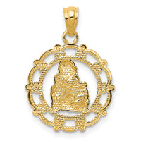 14k w/Rhodium Mother Holding Baby Pendant-C4403