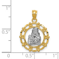 14k w/Rhodium Mother Holding Baby Pendant-C4403