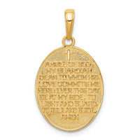 14K W/Rhodium Reversible Guardian Angel Prayer Pendant-C4410