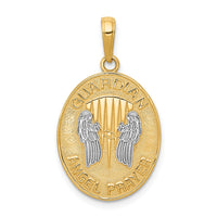 14K W/Rhodium Reversible Guardian Angel Prayer Pendant-C4410