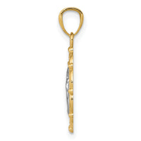 14k w/Rhodium Angel Pendant-C4412